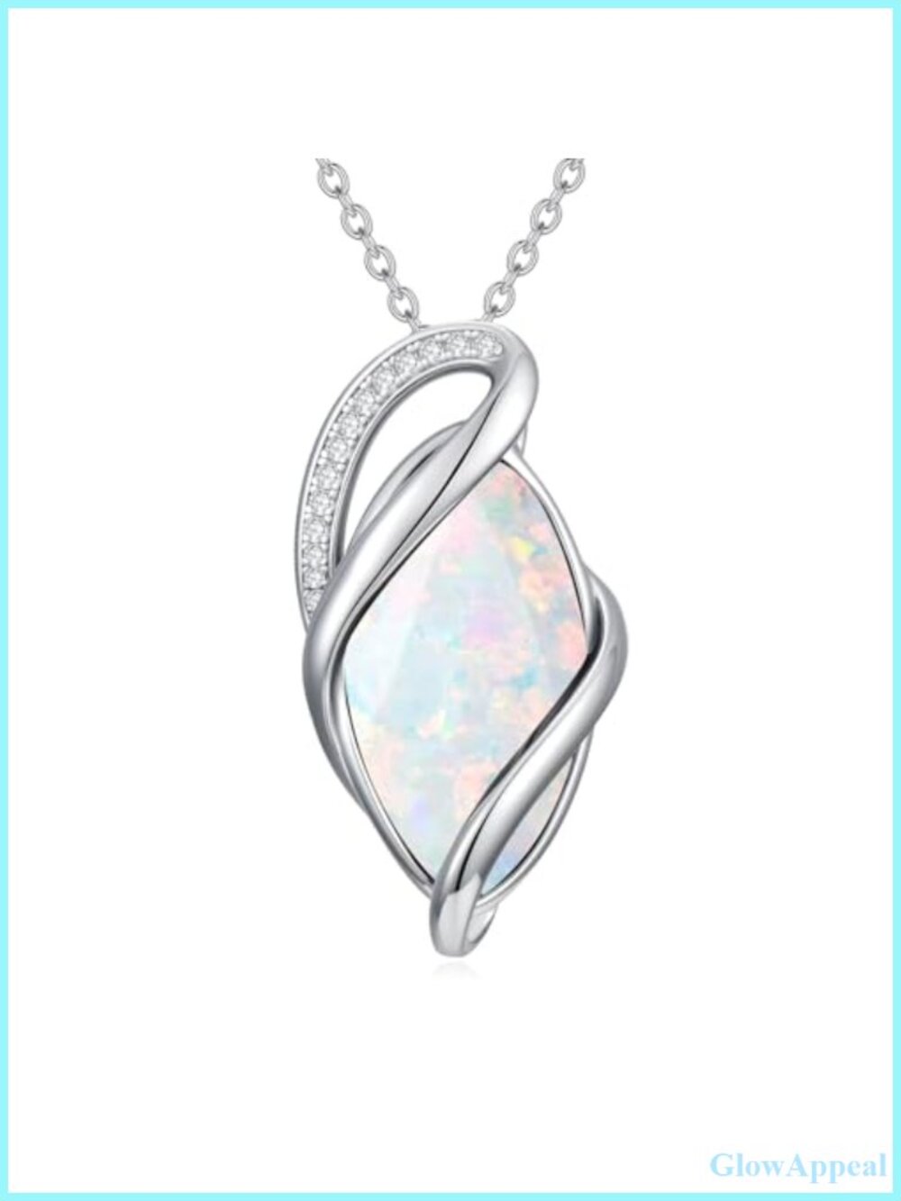 18k White Gold Plated Infinity Pendant Necklace Gemstone Fine Jewelry Gift